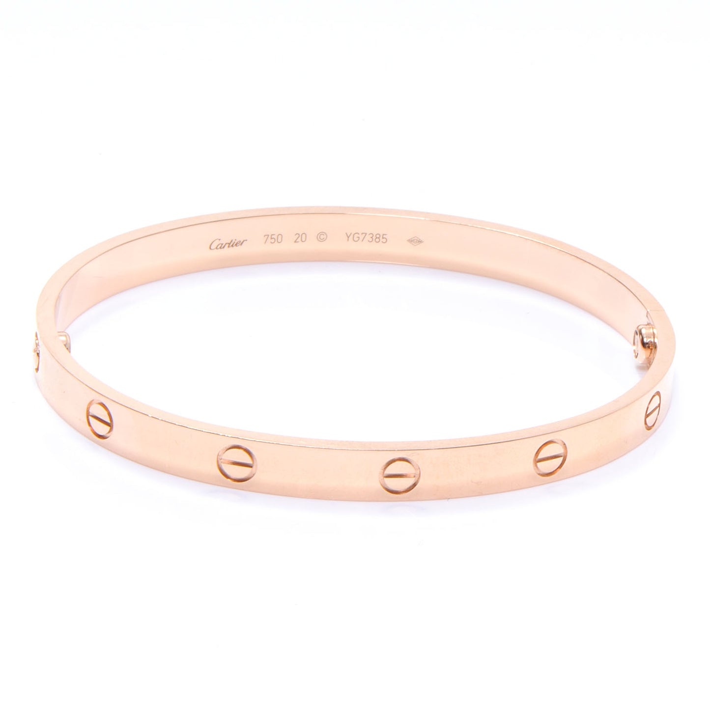 18k Pink Gold LOVE Bracelet Size 20