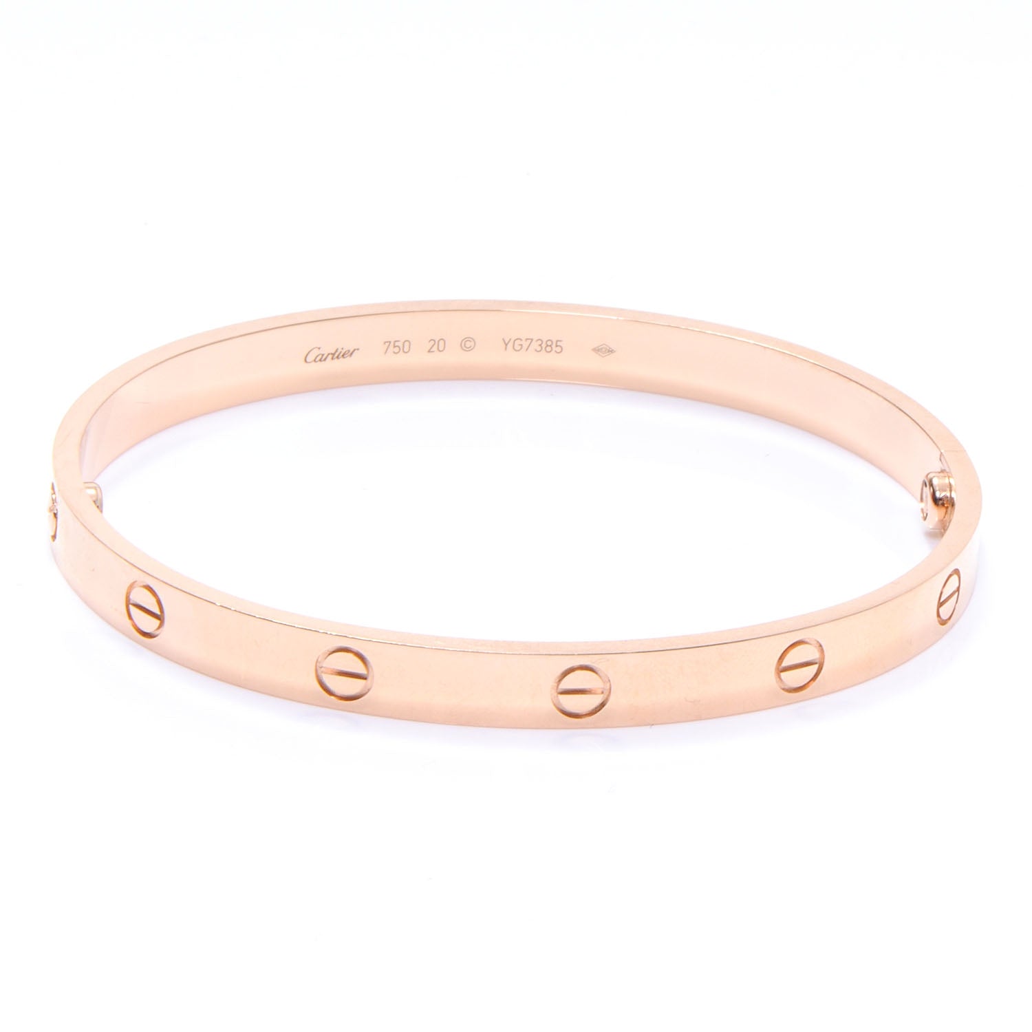 Cartier 18k Pink Gold LOVE Bracelet Size 20 1 of 6