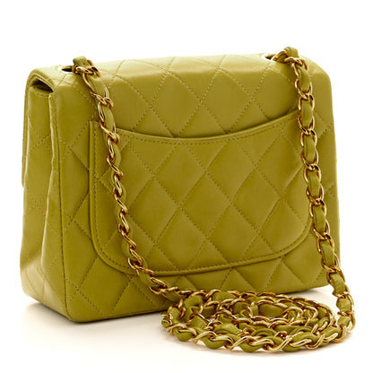 Chanel Lambskin Quilted Mini Square Flap Green 2 of 10
