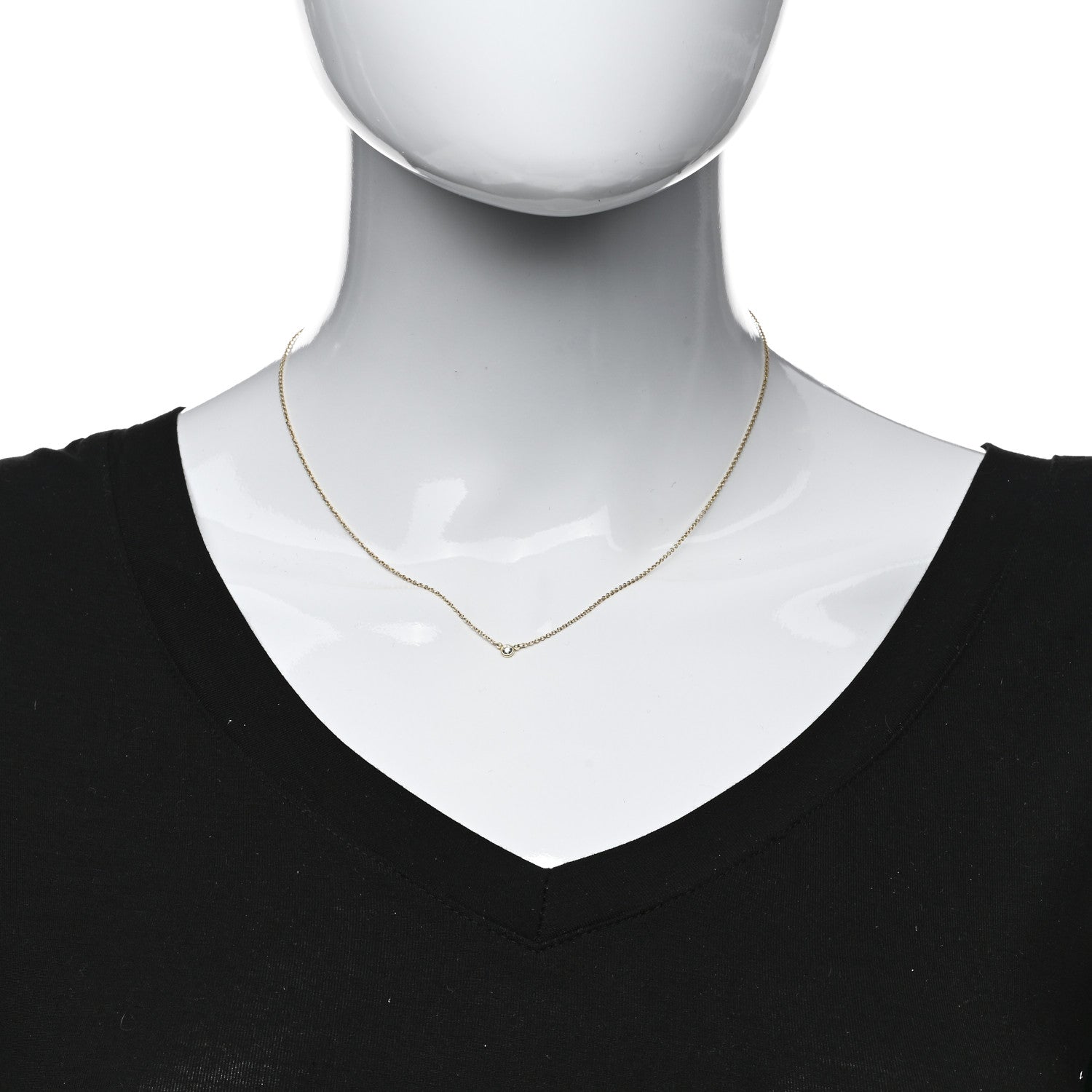 Tiffany 18K Yellow Gold Diamond .08ct Elsa Peretti Diamonds by the Yard Pendant Necklace 2 of 5