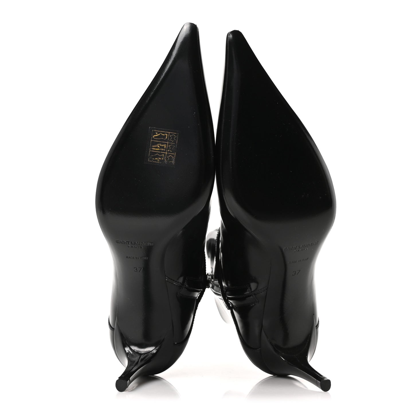 Patent Vendome Buckle Ankle Booties 37 Black