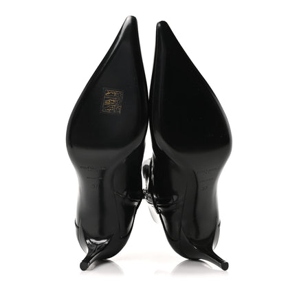 Saint Laurent Patent Vendome Buckle Ankle Booties 37 Black 6 of 9