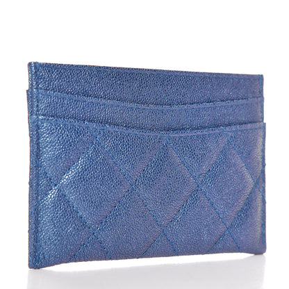Chanel Iridescent Caviar Quilted Card Holder Blue Fonce 3 of 9