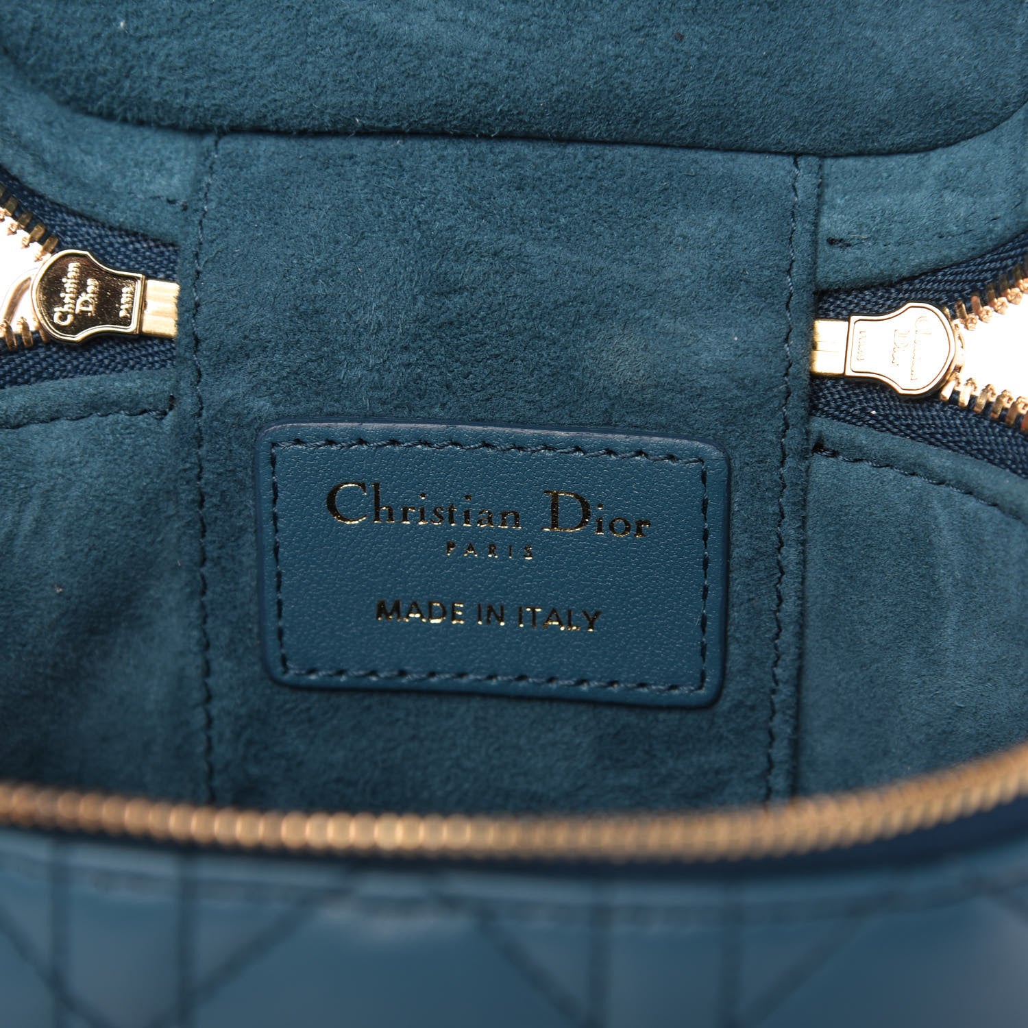 Christian Dior Lambskin Cannage Micro Lady Dior Vanity Case Blue 8 of 8