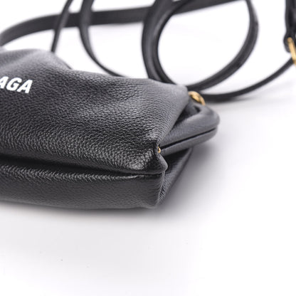 Balenciaga Grained Calfskin Logo Cloud Clutch XS Black 9 of 9