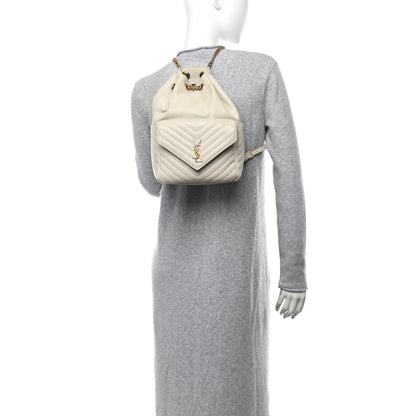 Saint Laurent Lambskin Matelasse Monogram Joe Backpack Cream 3 of 19