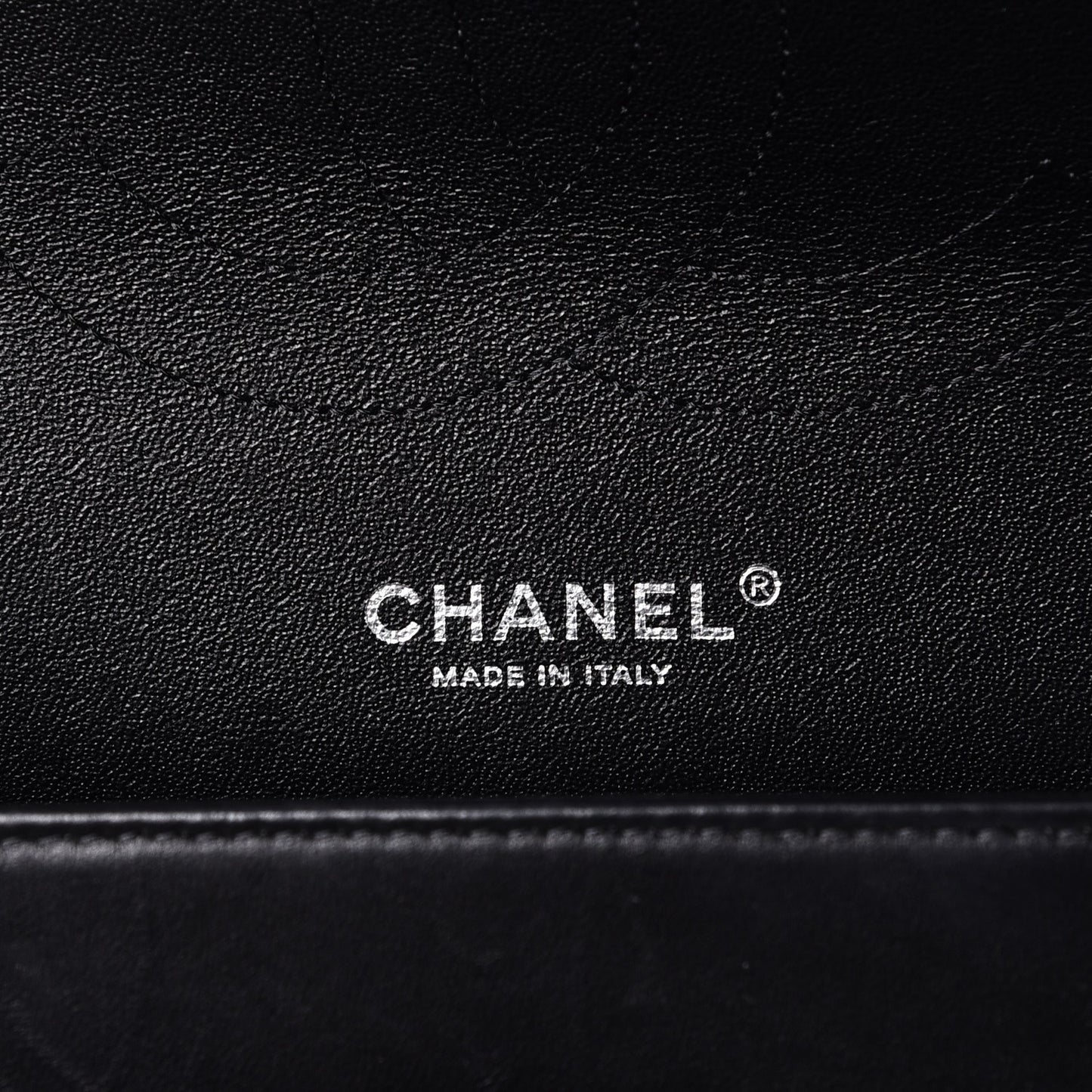 Lambskin Chevron Quilted Jumbo Double Flap Black