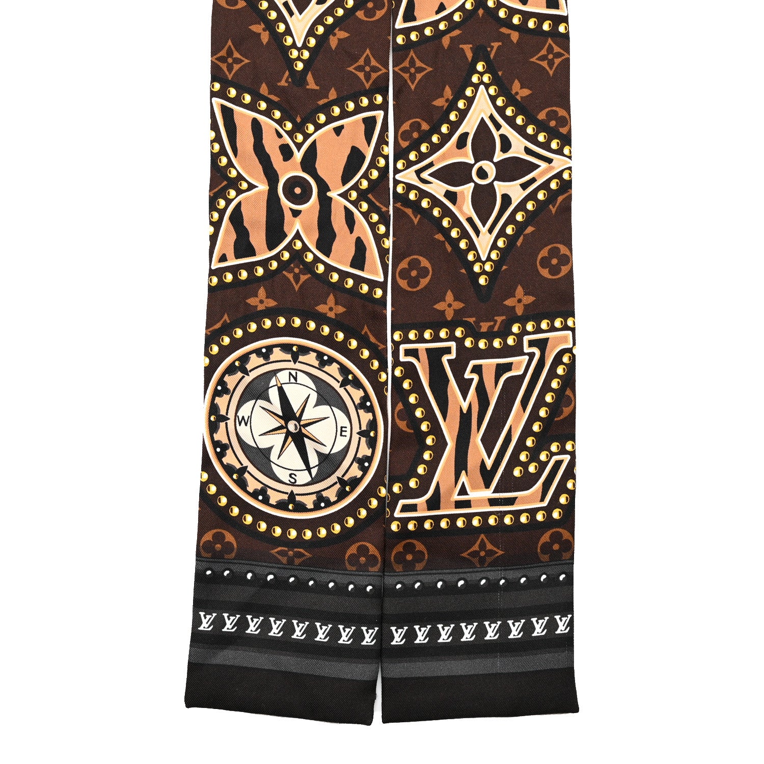 Louis Vuitton Silk Monogram LV World Bandeau Brown 2 of 4