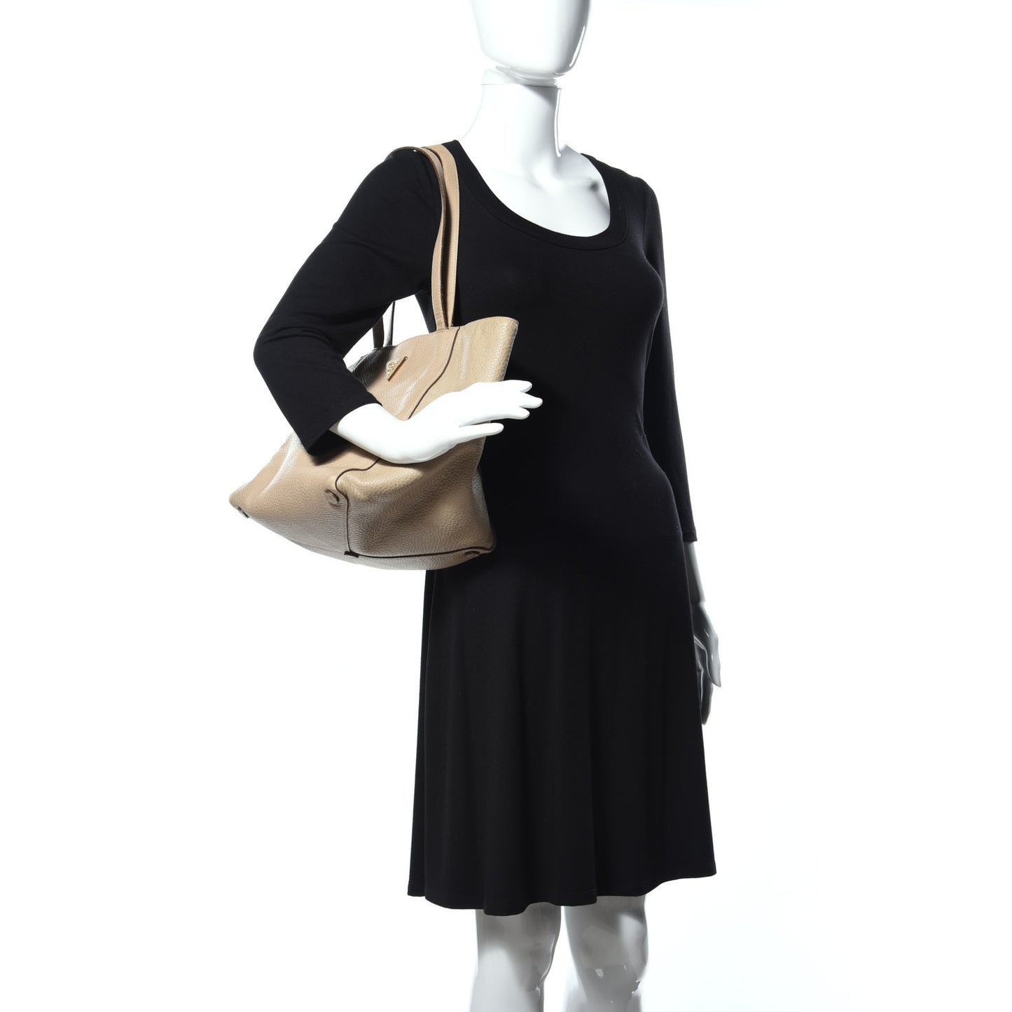 Vitello Daino Shopping Tote Visone