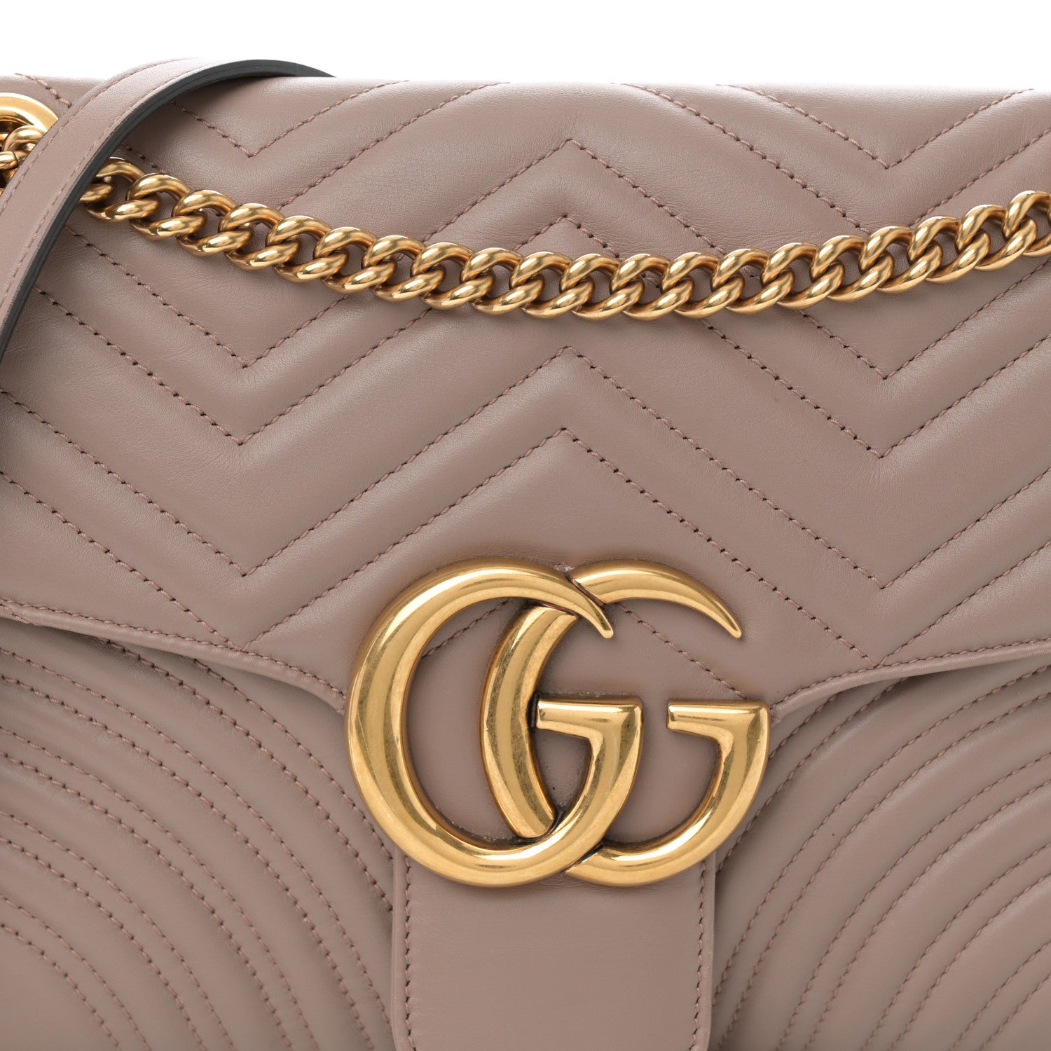 Gucci Calfskin Matelasse Medium GG Marmont Shoulder Bag Porcelain Rose 8 of 11