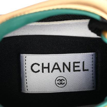 Chanel Metallic Fabric Calfskin Suede Crocodile Embossed CC Sneakers 38.5 Black Gold 8 of 10