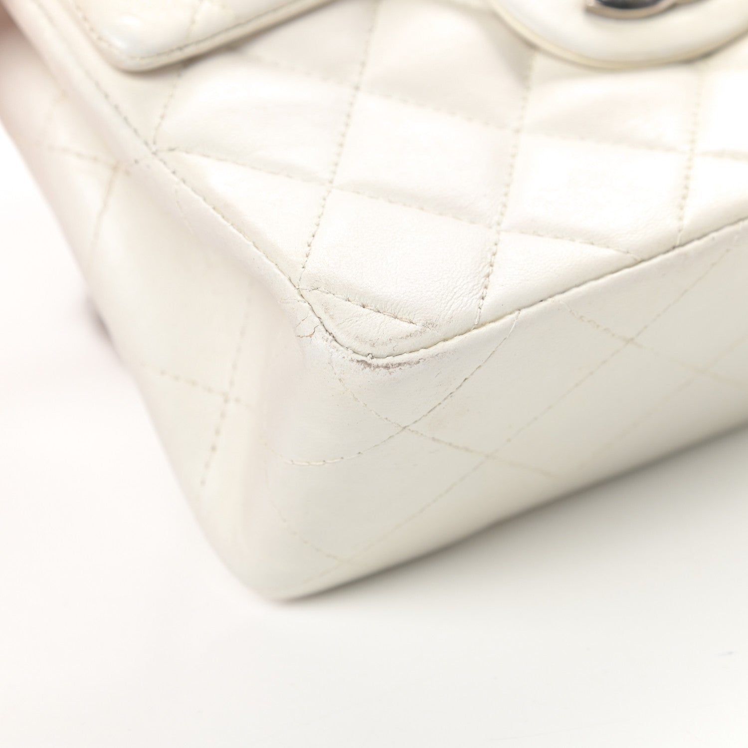 Chanel Lambskin Quilted Mini Square Flap White 9 of 16