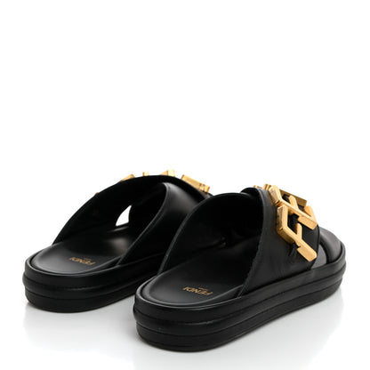 Fendi Vitello Womens Fendigraphy Slide Sandals 35 Black 4 of 10