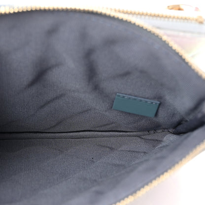 Chanel Iridescent Crumpled Calfskin Trio Cosmetic Case Blue Pink Ivory 7 of 11