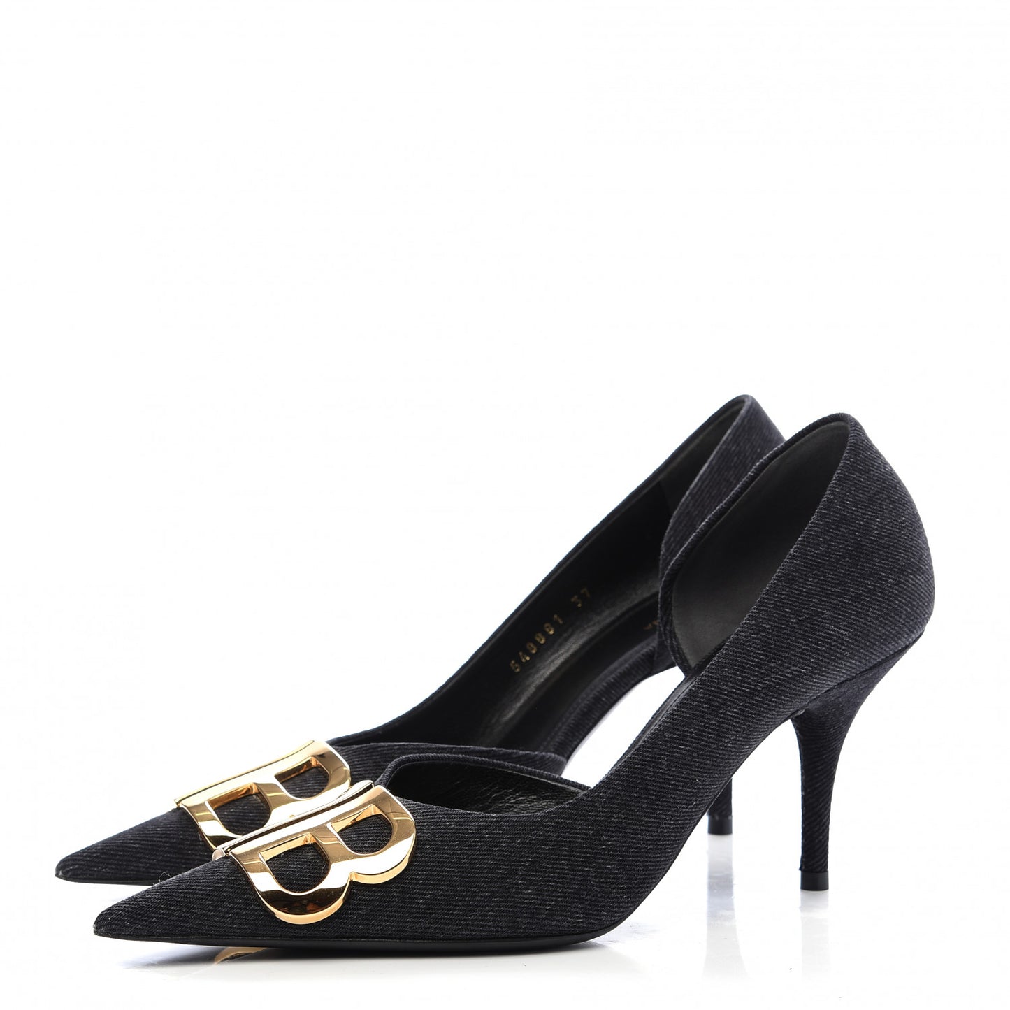 Denim BB D'Orsay Pointed Toe Knife 80mm Pump 37 Black