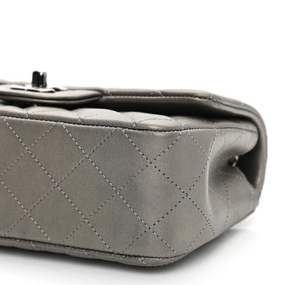 Chanel Iridescent Calfskin Quilted Mini Rectangular Flap Charcoal Grey 10 of 10