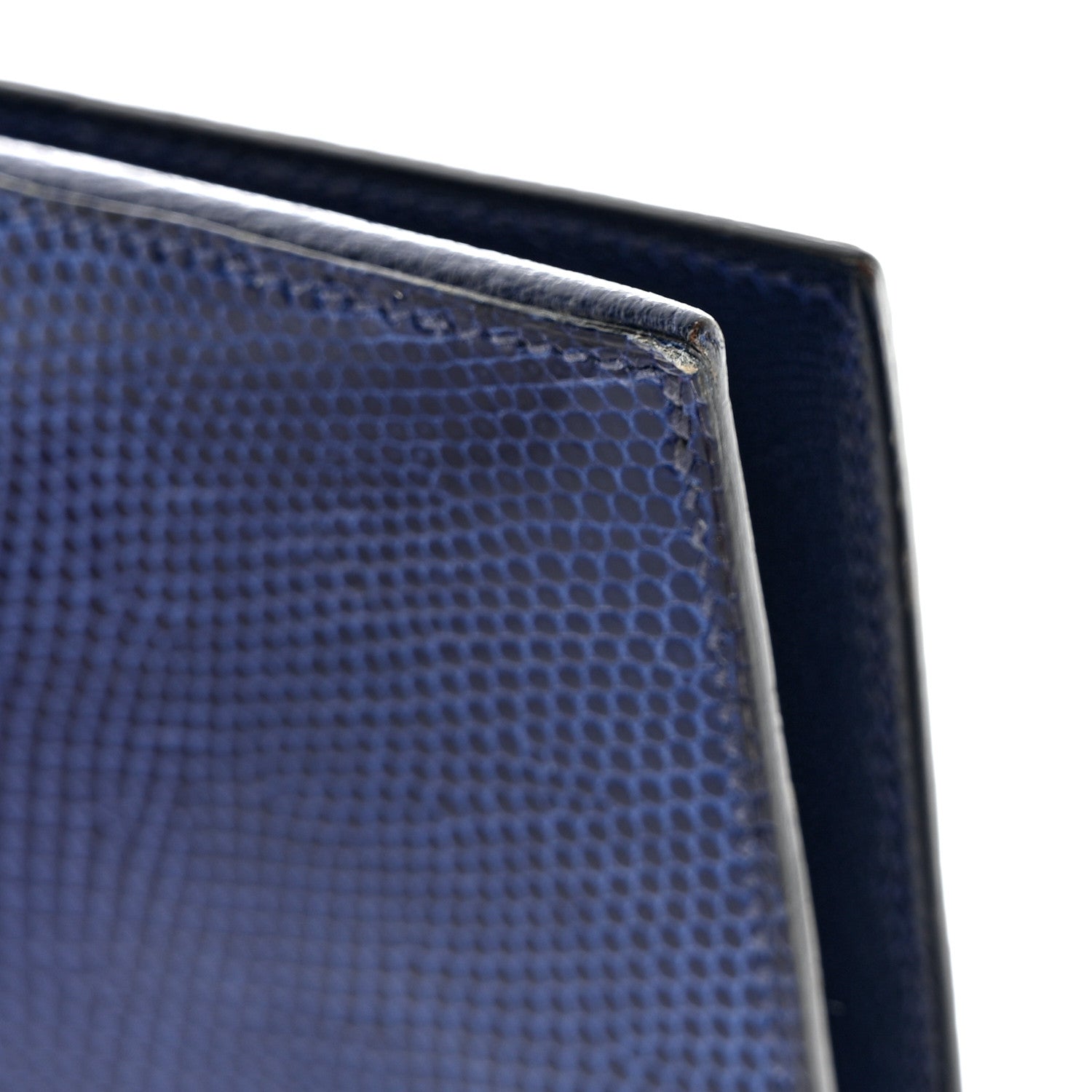 Hermes Lizard Bearn Gusset Wallet Bleu Saphir 16 of 17