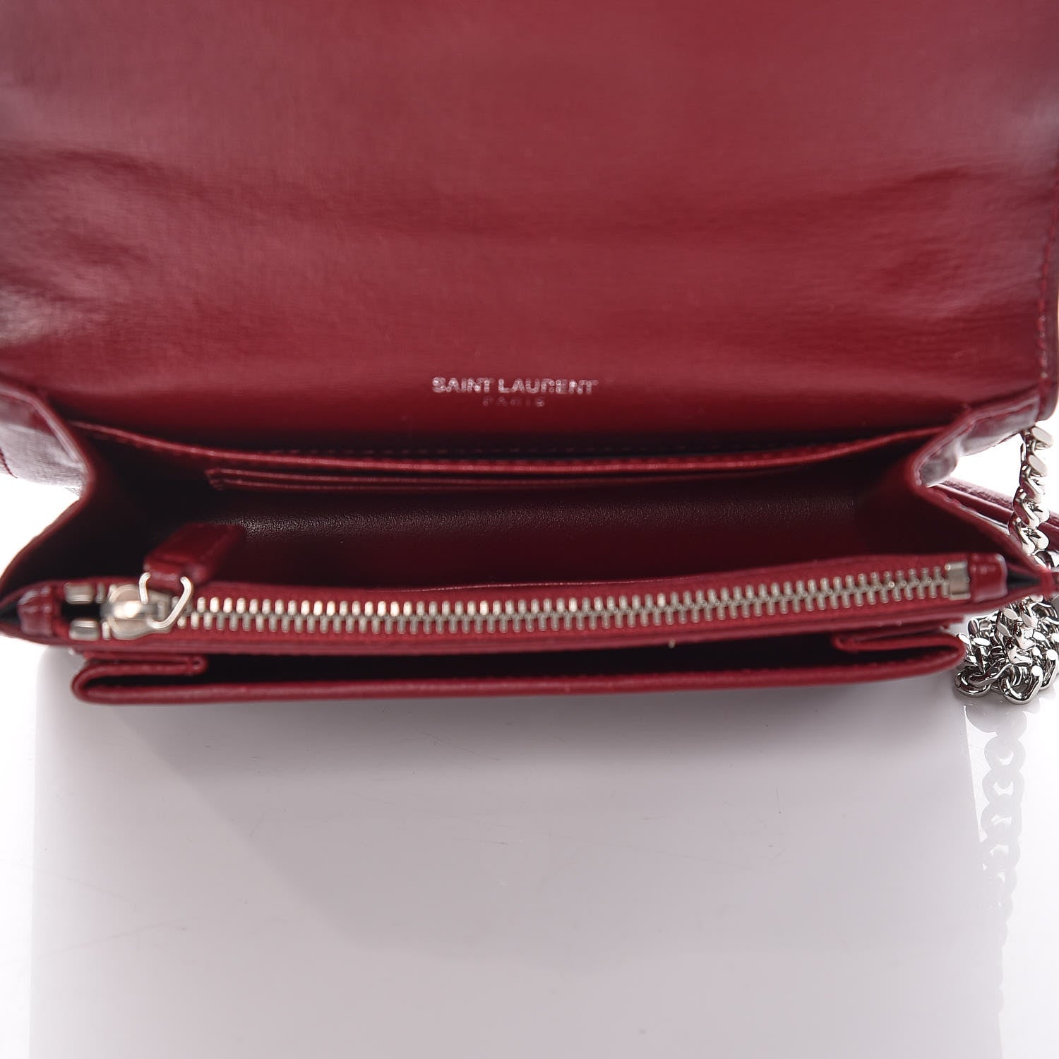 Saint Laurent Calfskin Monogram Sunset Chain Wallet Palissandre 5 of 11