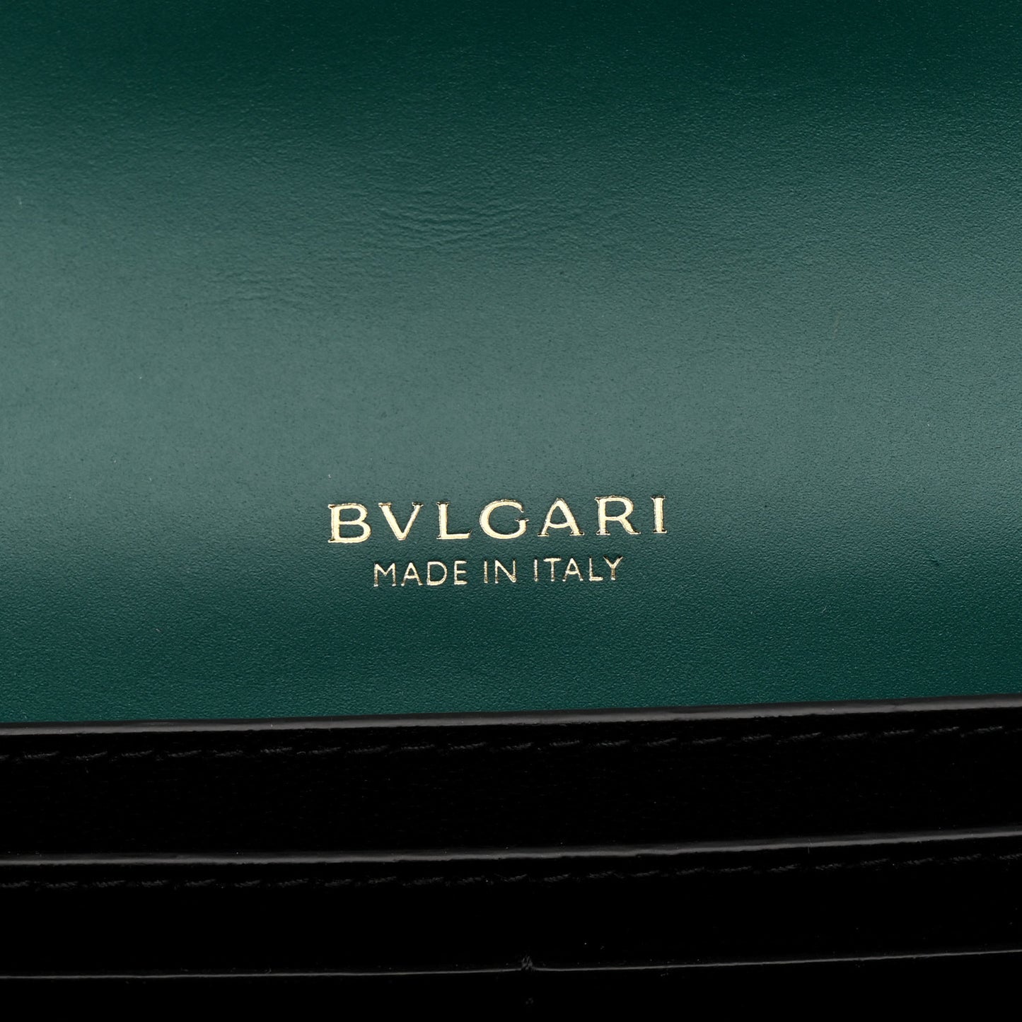 Calfskin Serpenti Forever Chain Wallet Emerald Green