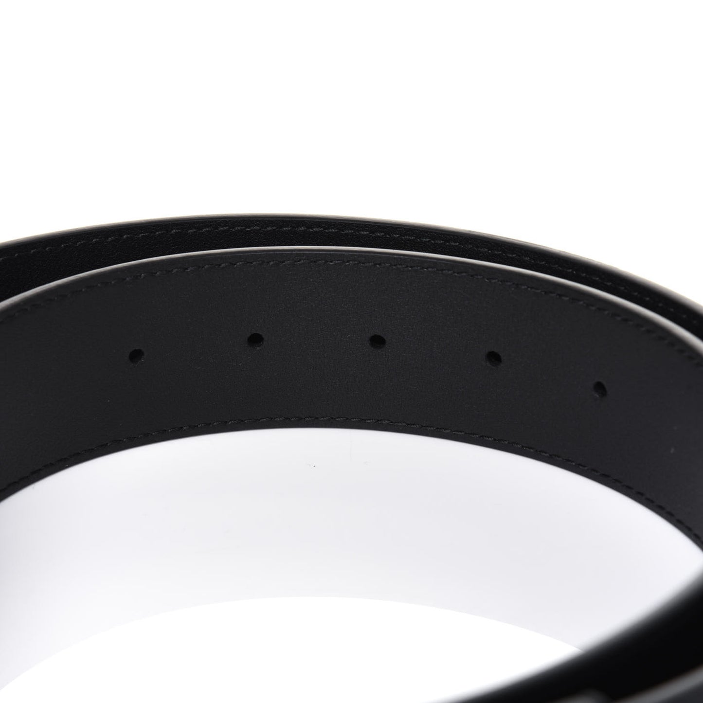 Moon Calfskin Pearl Double G 40mm Belt 95 38 Black Cream