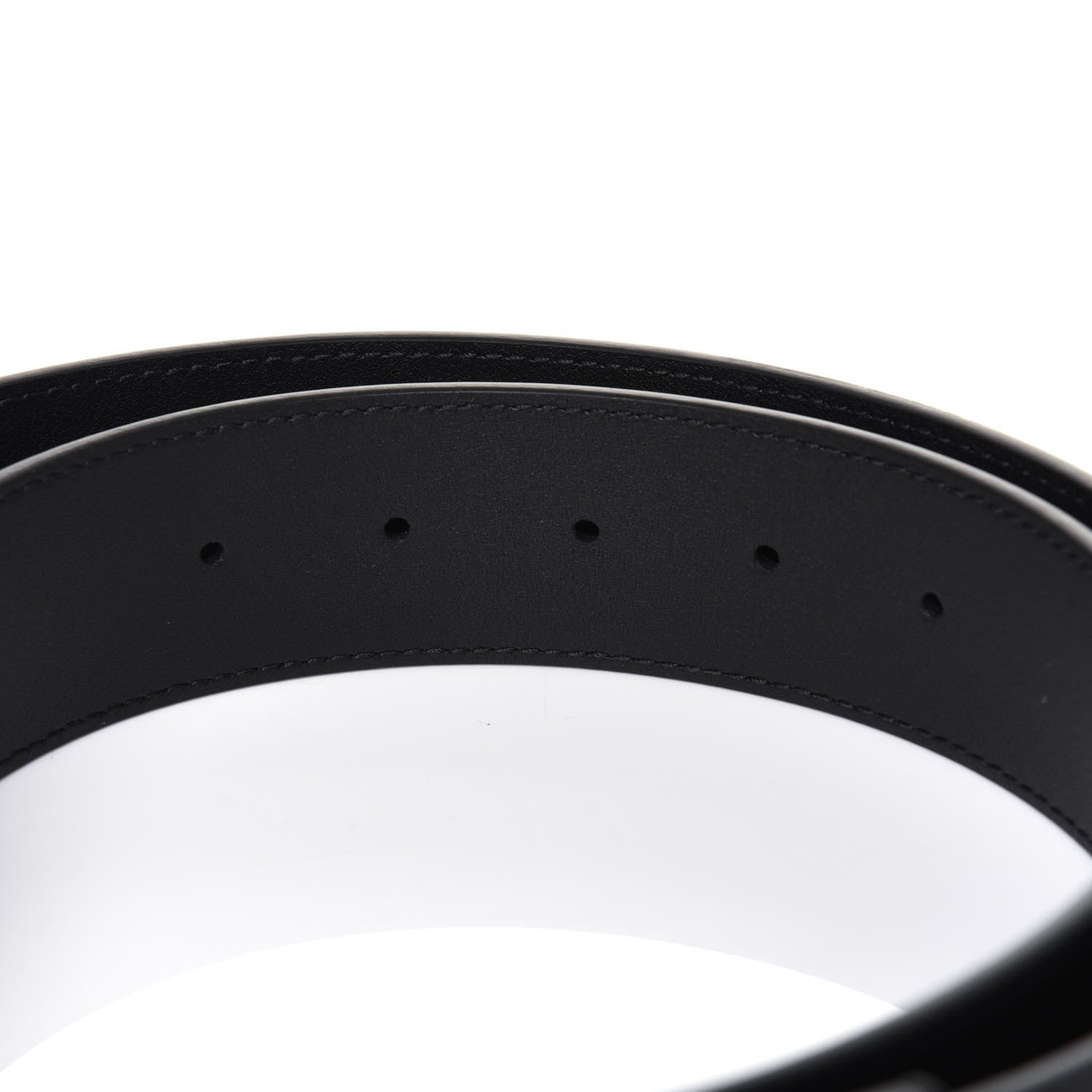Gucci Moon Calfskin Pearl Double G 40mm Belt 95 38 Black Cream 6 of 8