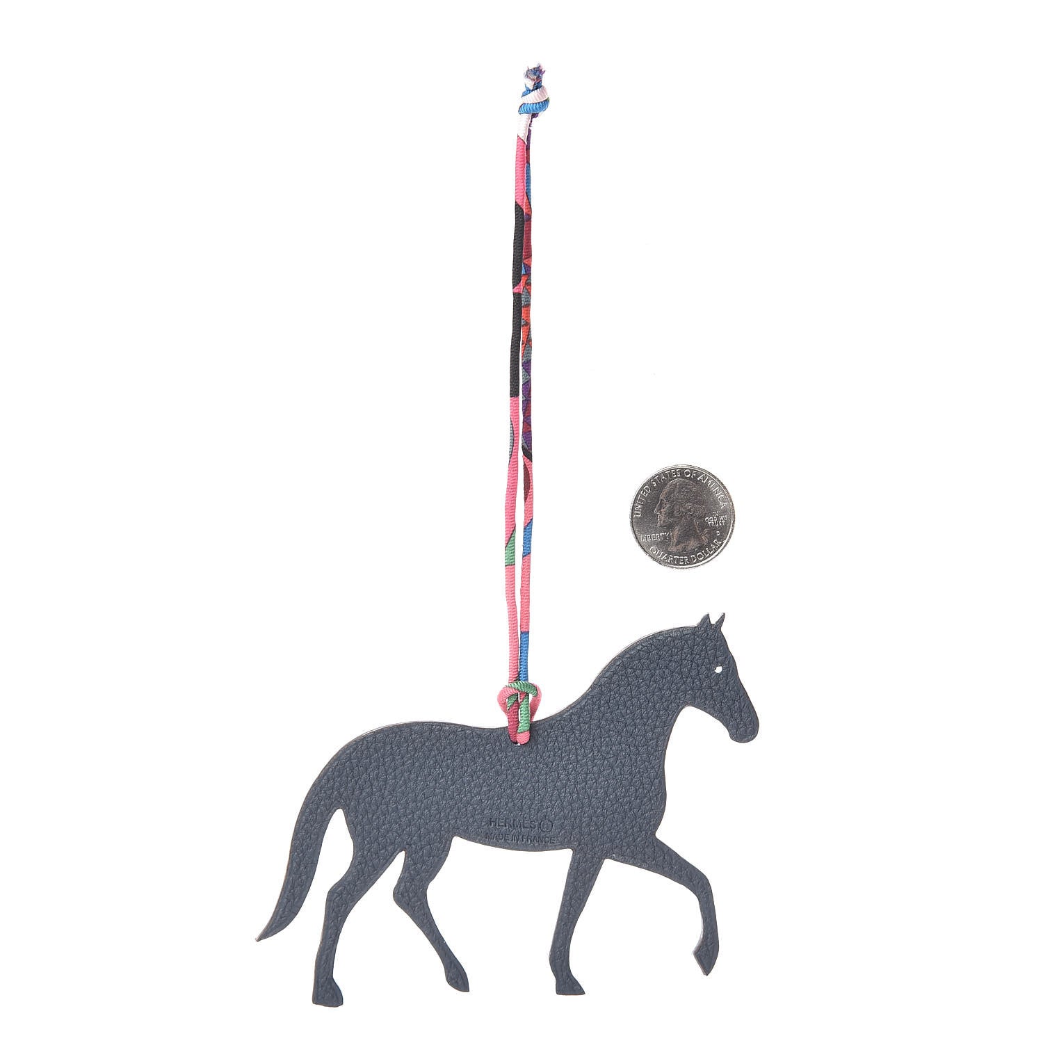 Hermes Epsom Togo Petit H Bag Charm Horse GM Etain Colvert 2 of 4