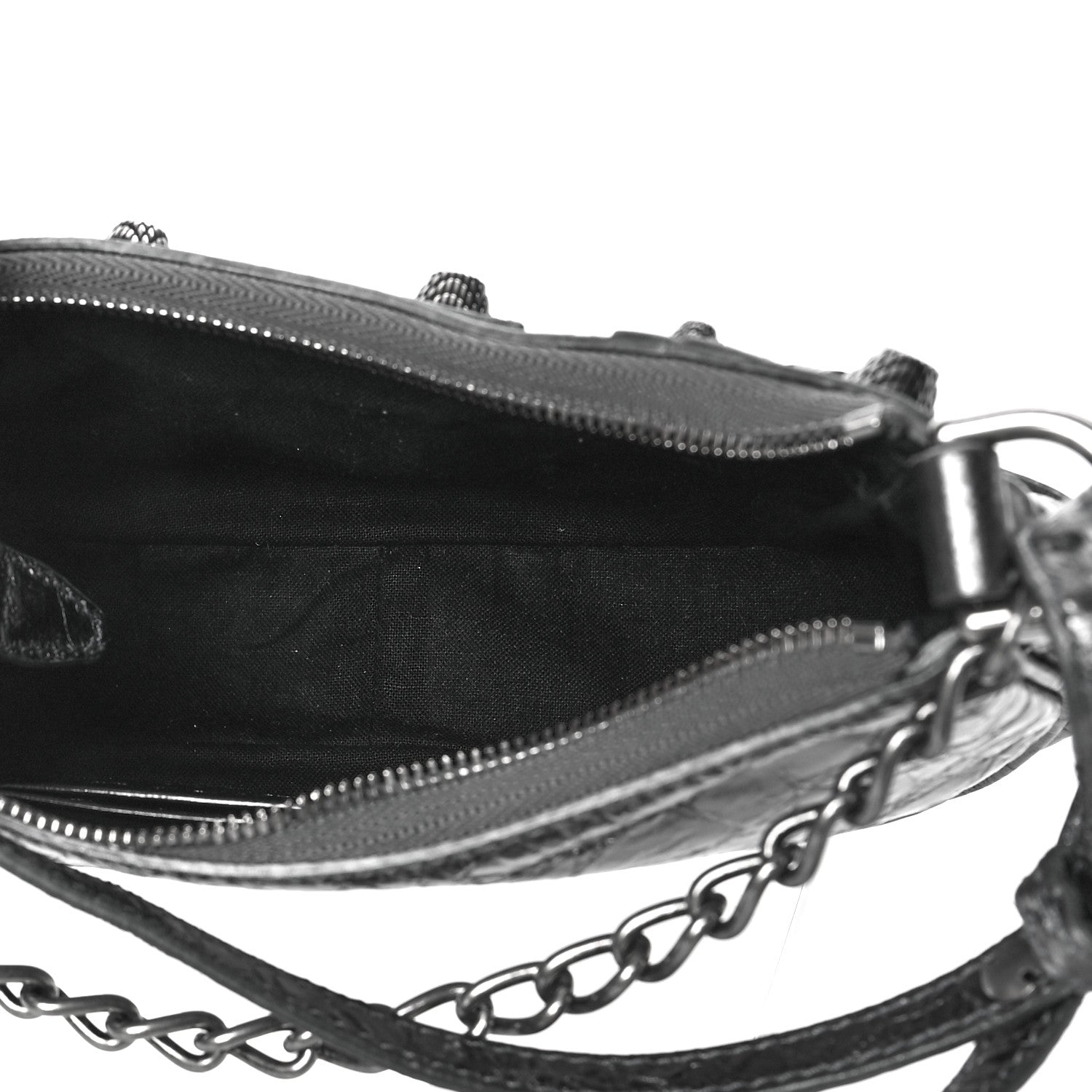 Balenciaga Metallic Agneau Arena Le Cagole Purse With Chain Mini Silver 5 of 8