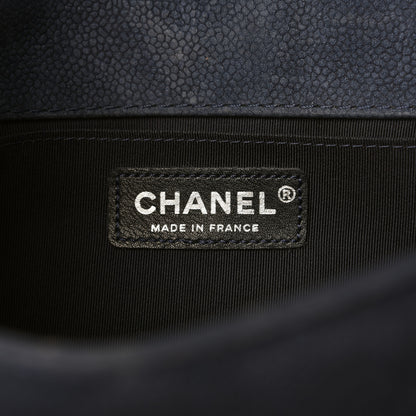 Chanel Iridescent Caviar Quilted Medium Boy Flap Dark Blue 7 of 10