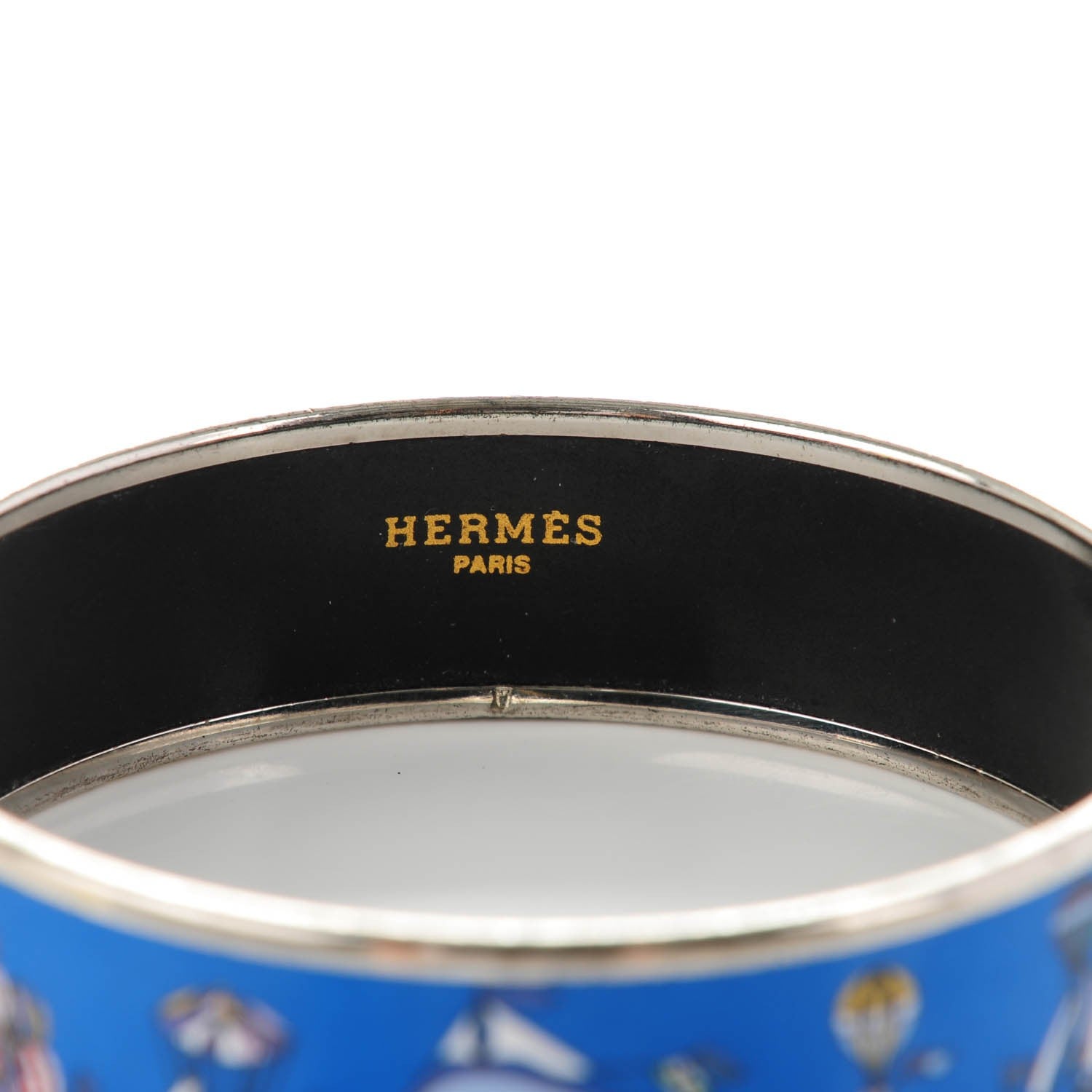Hermes Enamel Printed Wide Les Folies Du Ciel Bracelet 70 3 of 5