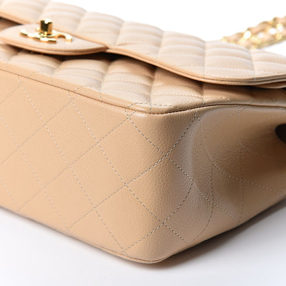 Chanel Caviar Quilted Jumbo Double Flap Beige 11 of 12
