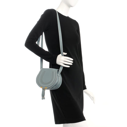 Chloe Calfskin Mini Marcie Round Crossbody Bag Cloudy Blue 2 of 7