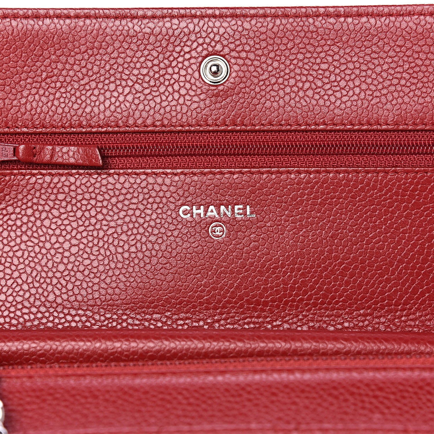 Chanel Caviar Quilted Wallet on Chain WOC Red 6 of 11
