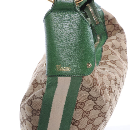 Gucci Monogram Web Bamboo Ring Hobo Green 5 of 9