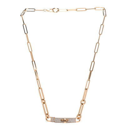 Hermes 18K Yellow Gold Diamond Pave Kelly Chaine Choker Necklace 2 of 5