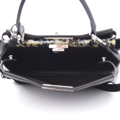 Fendi Vitello Dolce Shiny Nappa Plexglass Granite Medium Peekaboo Iconic Satchel Black 5 of 12
