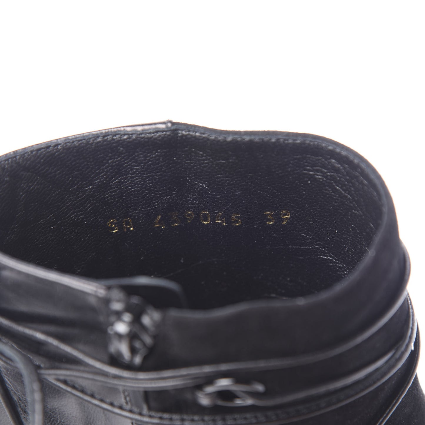 Calfskin Velvet Lace Up Ankle Boots 39 Black