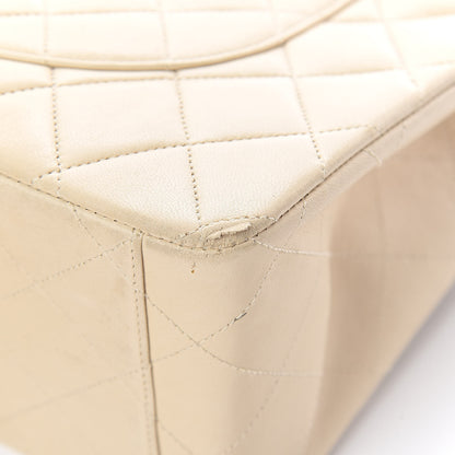 Chanel Lambskin Quilted XL Jumbo Single Flap Light Beige 13 of 16