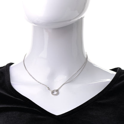 Cartier 18K White Gold 2 Diamond LOVE Necklace 2 of 8