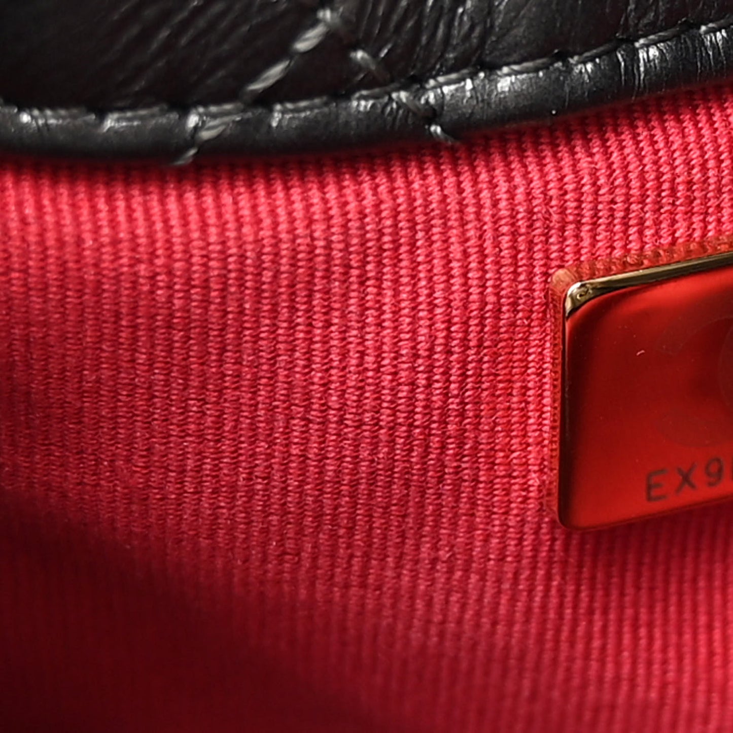 Metallic Lambskin Quilted Pearl Crown Drawstring Bag Anthracite