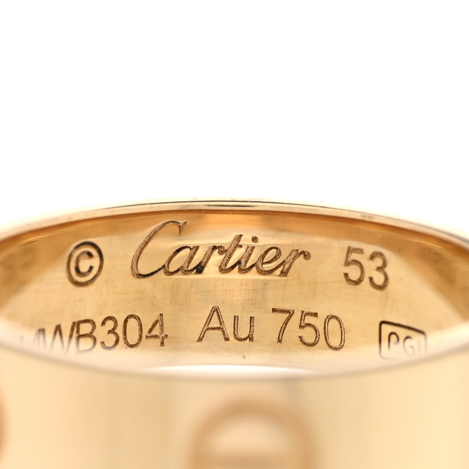 Cartier 18K Yellow Gold 5.5mm LOVE Ring 53 6.5 4 of 5