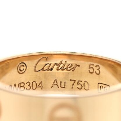 Cartier 18K Yellow Gold 5.5mm LOVE Ring 53 6.5 4 of 5