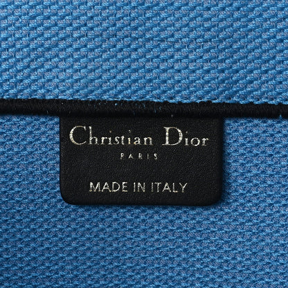 Christian Dior Canvas Embroidered Large Jungle Pop Book Tote Blue Multicolor 6 of 11