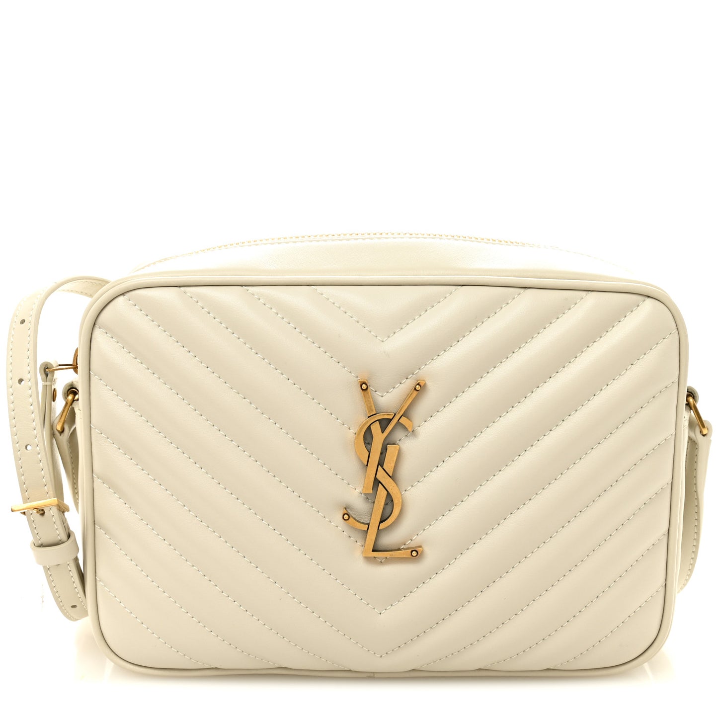 Calfskin Matelasse Monogram Lou Camera Bag Crema Soft