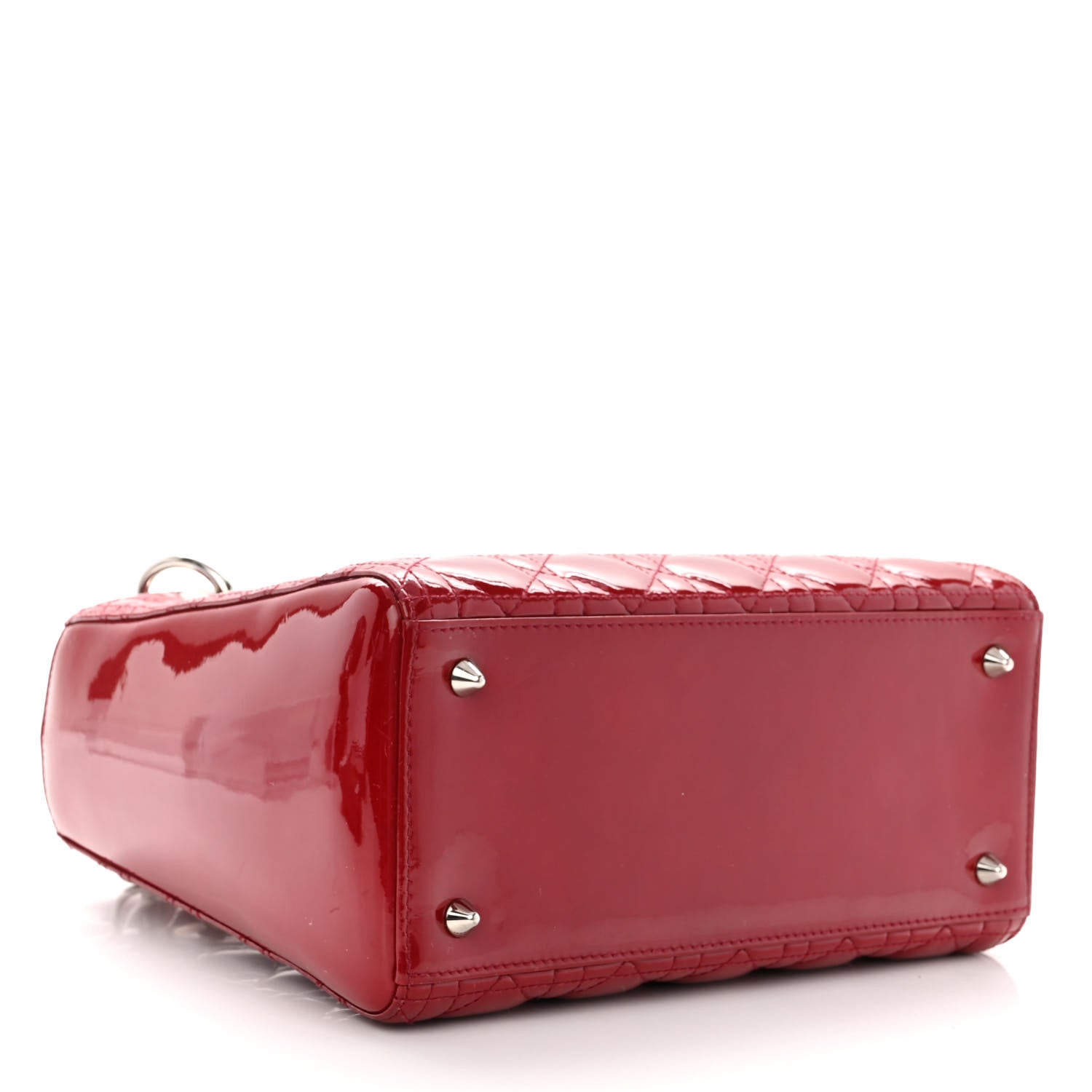 Christian Dior Patent Cannage Medium Lady Dior Red 4 of 13