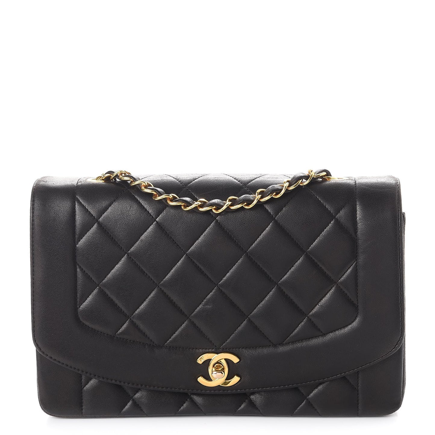 Lambskin Quilted Medium Single Flap Black
