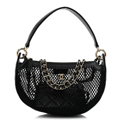 Chanel Mesh Shiny Lambskin Chain Hobo Black 1 of 11