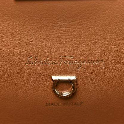Salvatore Ferragamo Woven Calfskin Medium Studio Top Handle Bag Tan Black 6 of 12