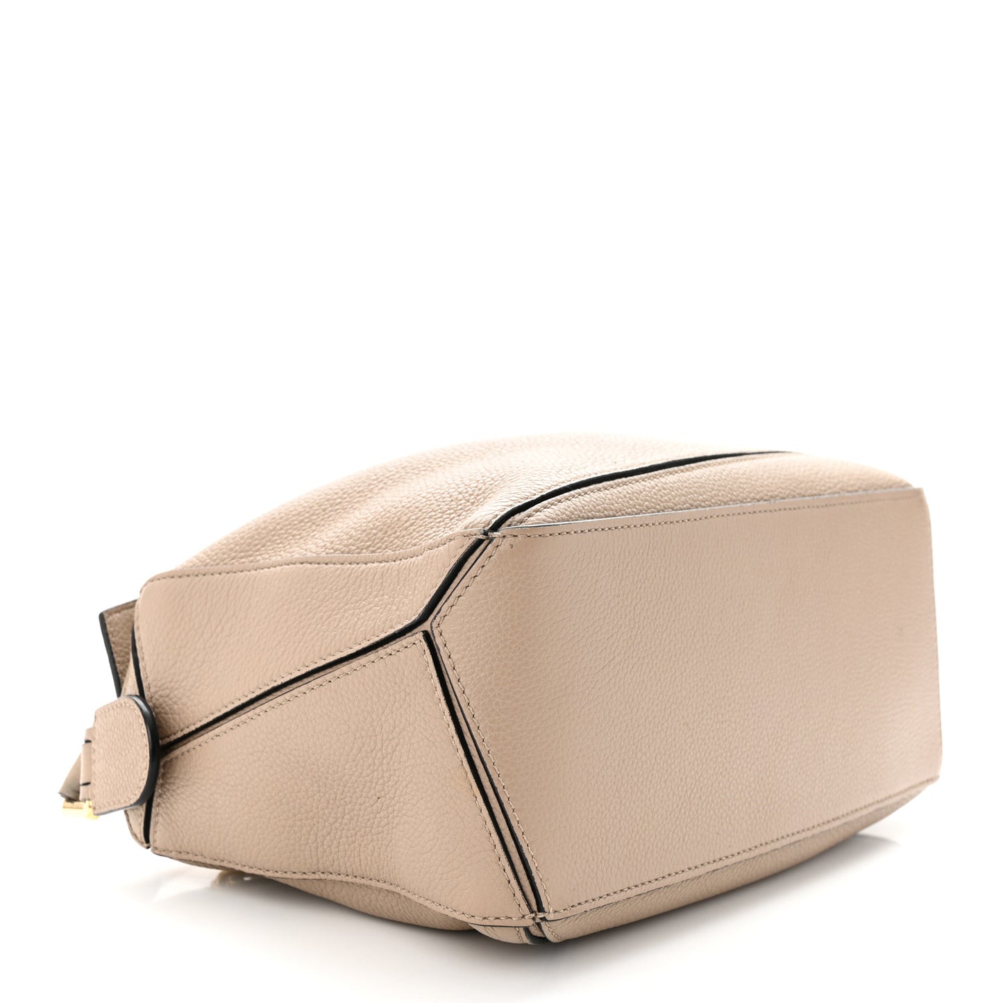Grained Calfskin Small Puzzle Bag Sand
