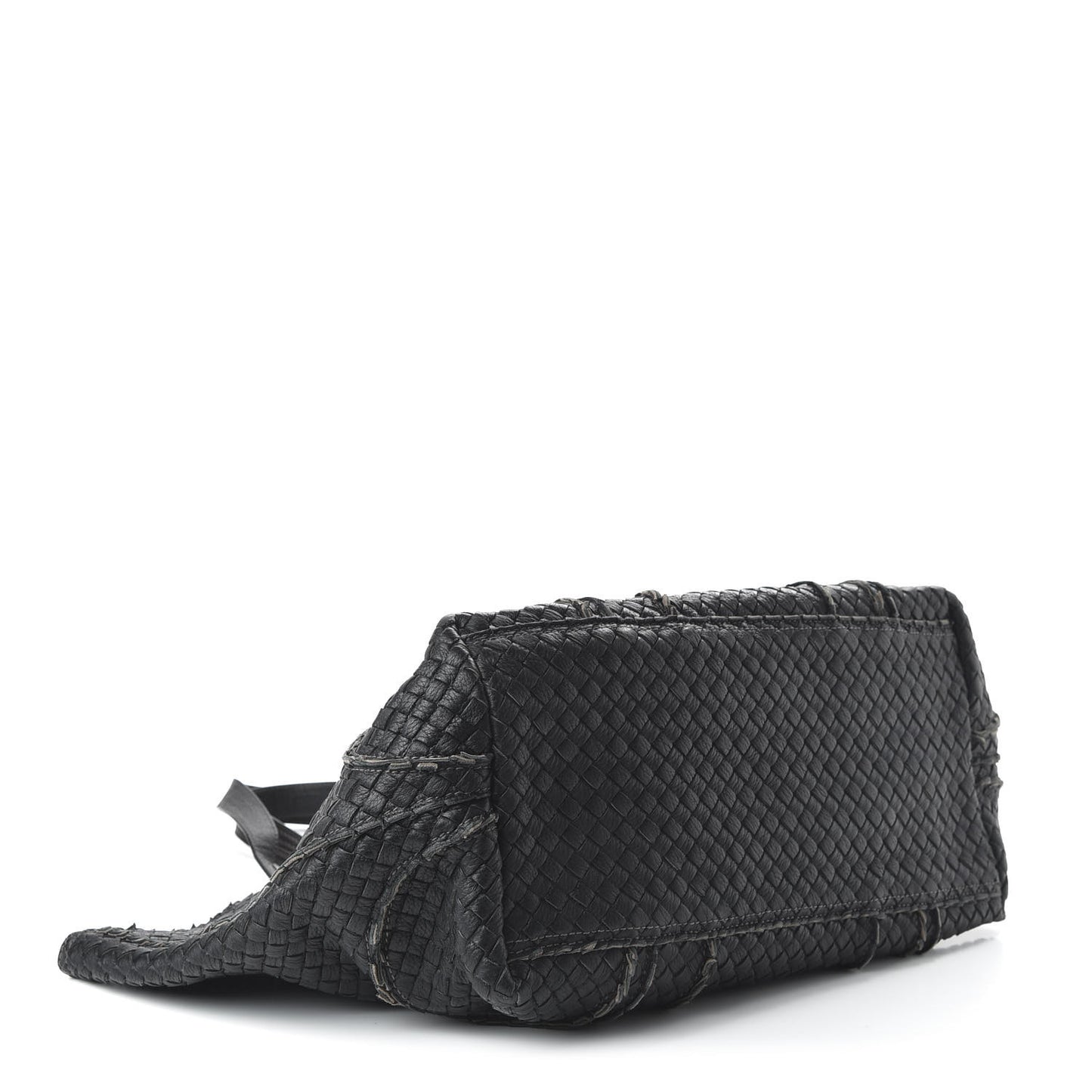 Cervo Intrecciato Large Shopping Tote Black