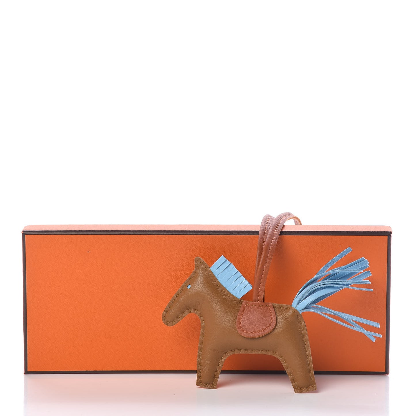 Milo Lambskin Grigri Rodeo Horse Bag Charm PM Kraft Celeste Pain D'Epice